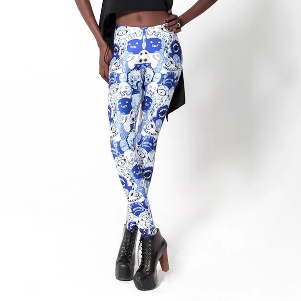 Blackmilk Monsters Blue Leggings Limited